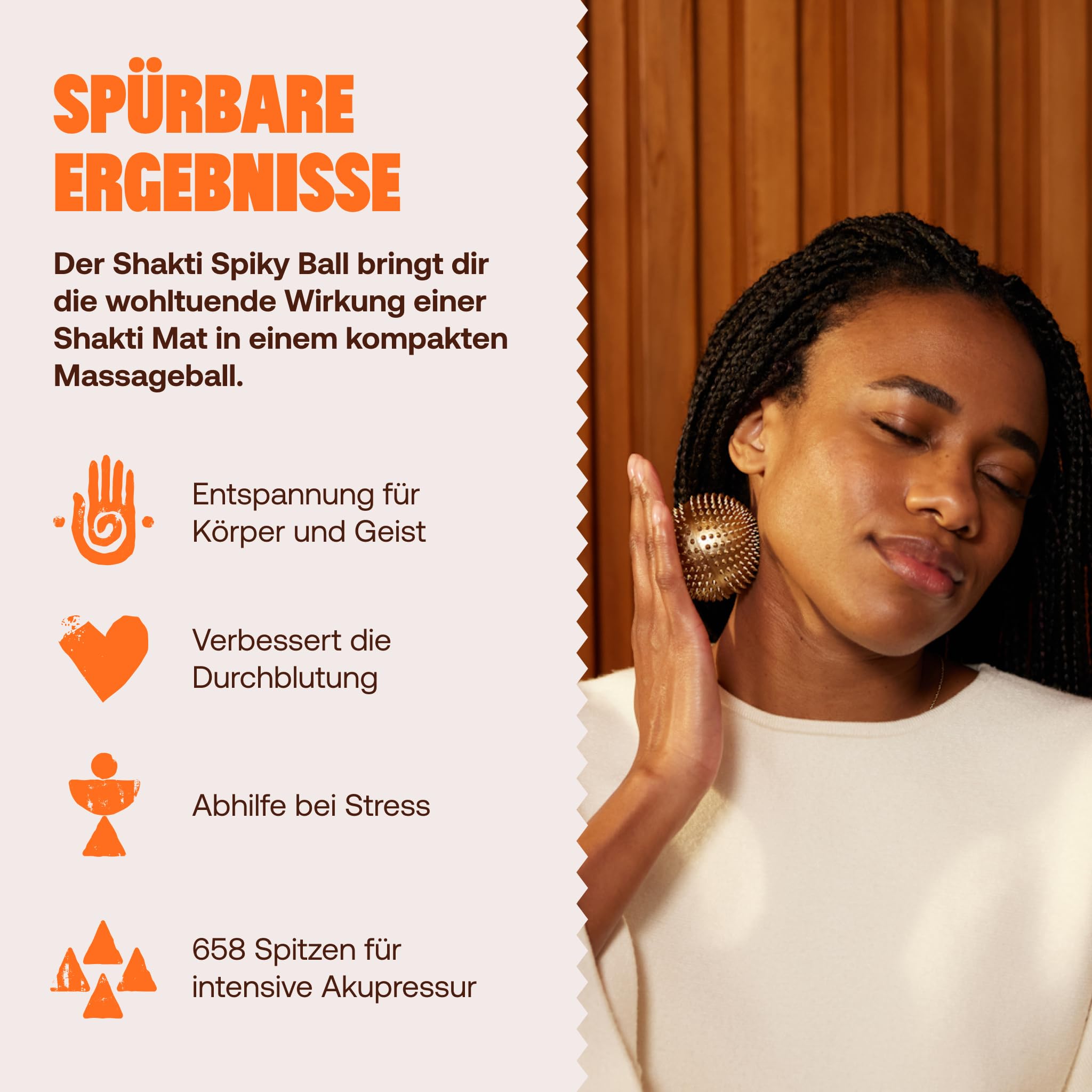 ShaktiMat [Das Original seit 2007] Spiky Ball - Igelball für intensive Akupressur und Massage - Faire Produktion - Rollmatte und Ständer aus Naturkork - Regen die Durchblutung an & lösen Verspannungen