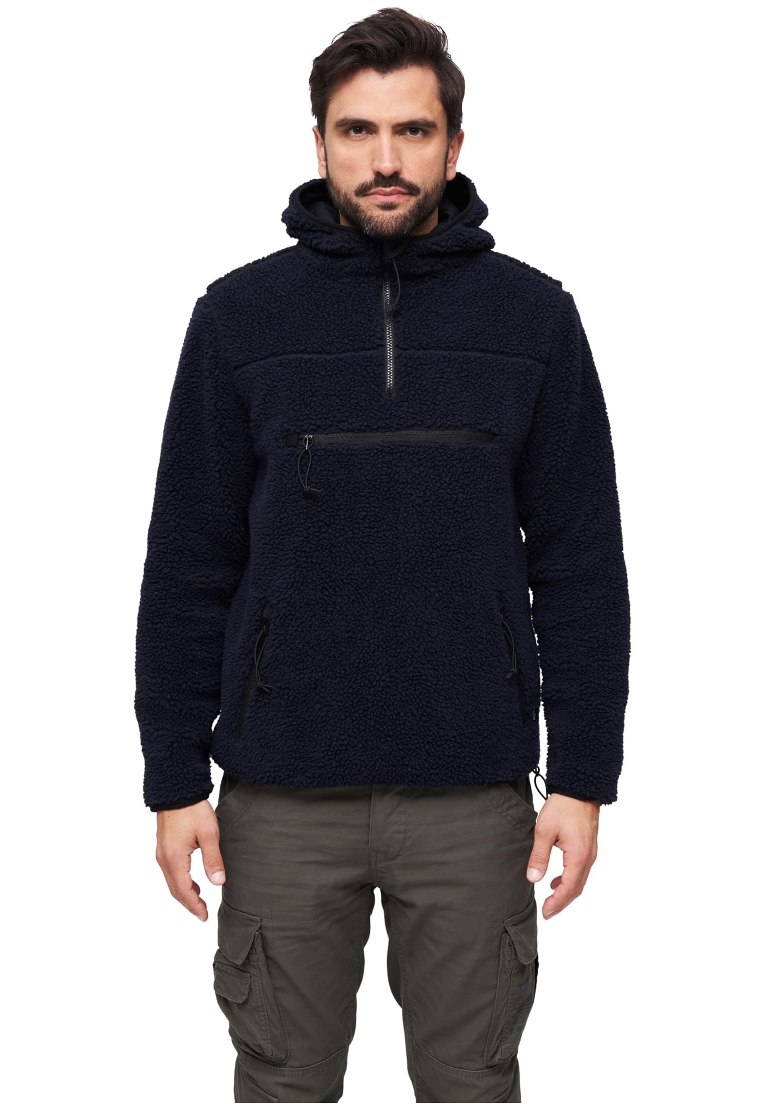 Brandit Teddy Coupe-Vent Homme Coupe-Vent Noir 100% Polyester