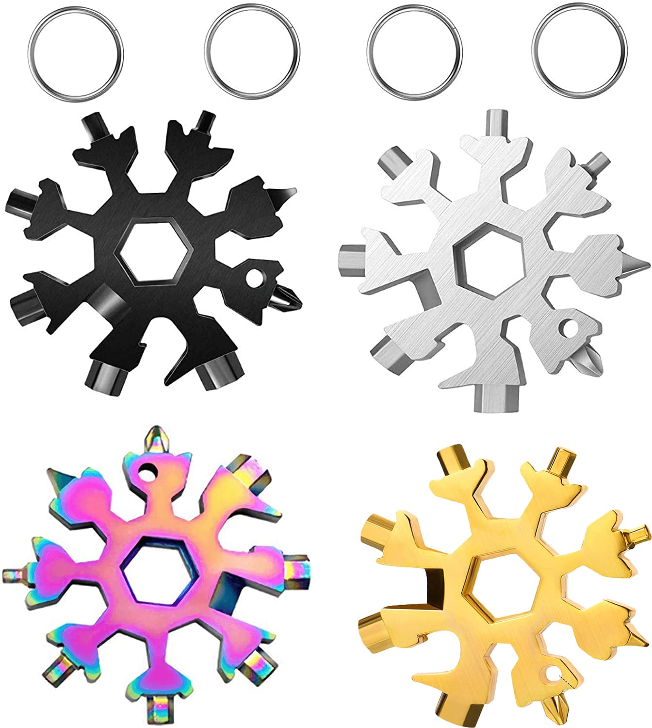 4 Pack 18 In 1 Snowflake Multi Tool, Stainless Steel Beer Bottle Opener, Flat Phillips Screwdriver Kit/Wrench, Outdoor Durable and Portable (B08LV5QHPJ) Amazon Price History, Amazon Price Tracker