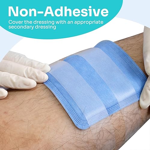 Miniatura 7 de Conkote Paquete de 10 almohadillas antiadherentes superabsorbentes, 4 x 4 pulgadas, vendajes absorbentes estériles no adhesivos, almohadillas suaves