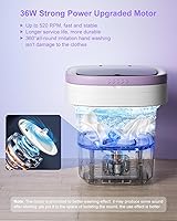 Vista 3 de 16L Portable Washing Machine, Foldable Small Washer with Spin Basket Laundry Machine, 3 Cleaning Modes Suitable for Underwear Baby Small Clothes