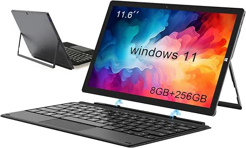 Windows Tablet with Keyboard, 11.6 inch 2-in-1 Tablets Laptops Touchscreen