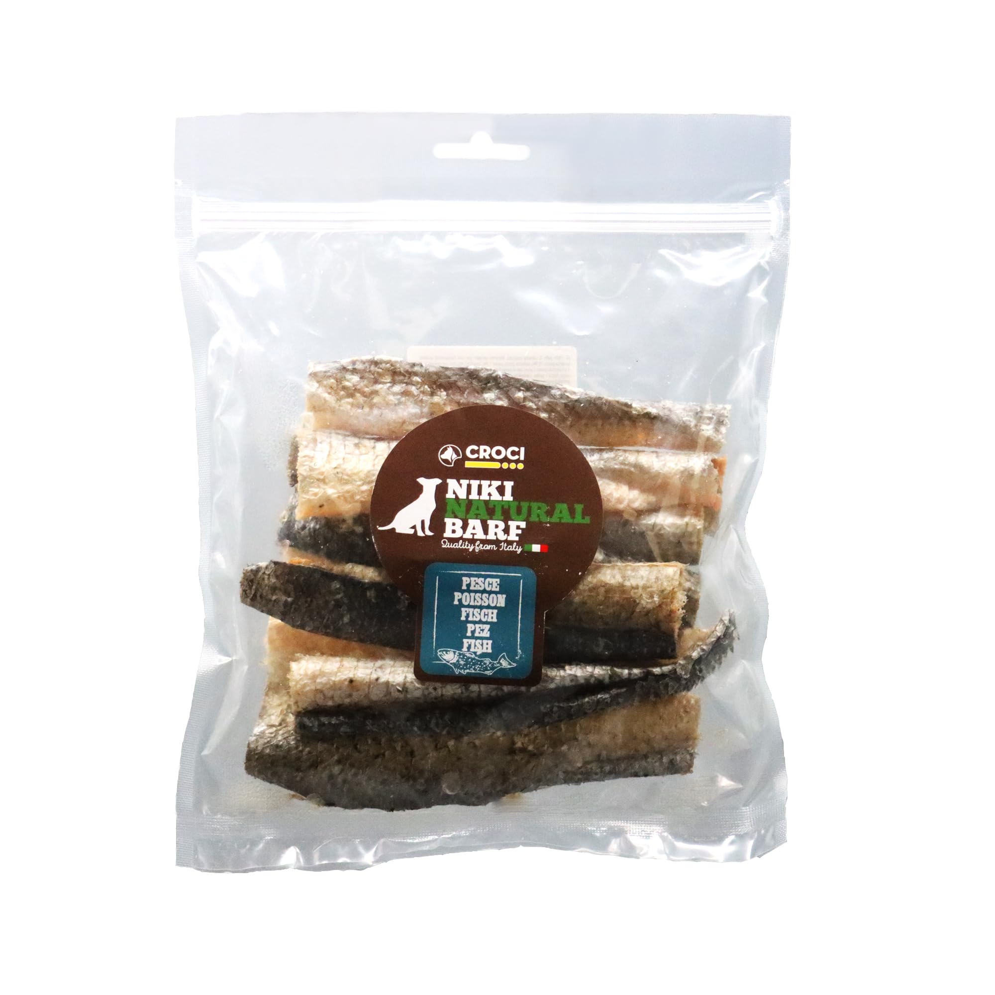 Croci Niki Natural Barf Fish - Snack para Perro 100% Piel de salmón Seca, Rica en proteínas Naturales, Dieta Barf para Perros, sin aditivos Artificiales y conservados, 50 g