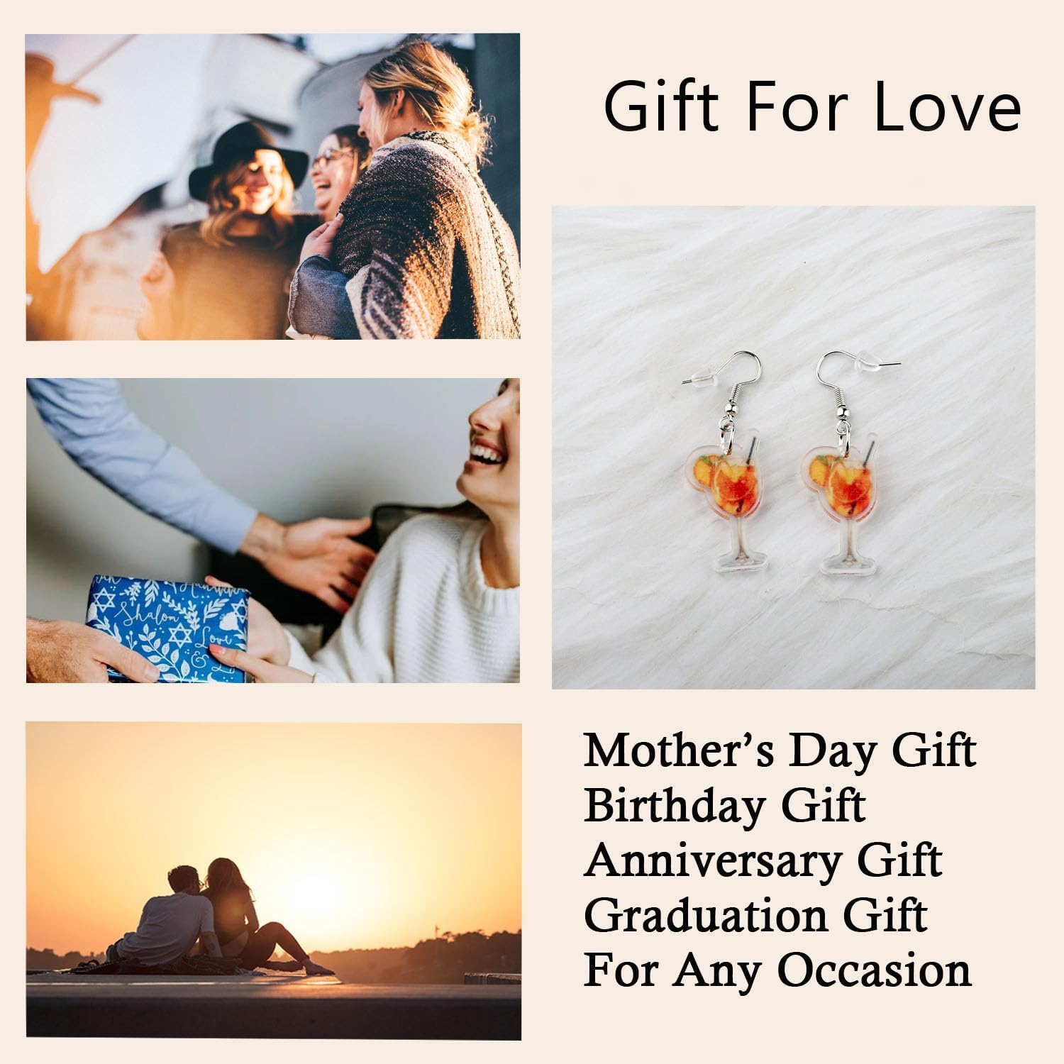 Orange Cocktail Earring Italian Orange Cocktail Gift Alcohol Summer Drink Earring Jewelry - Image 6