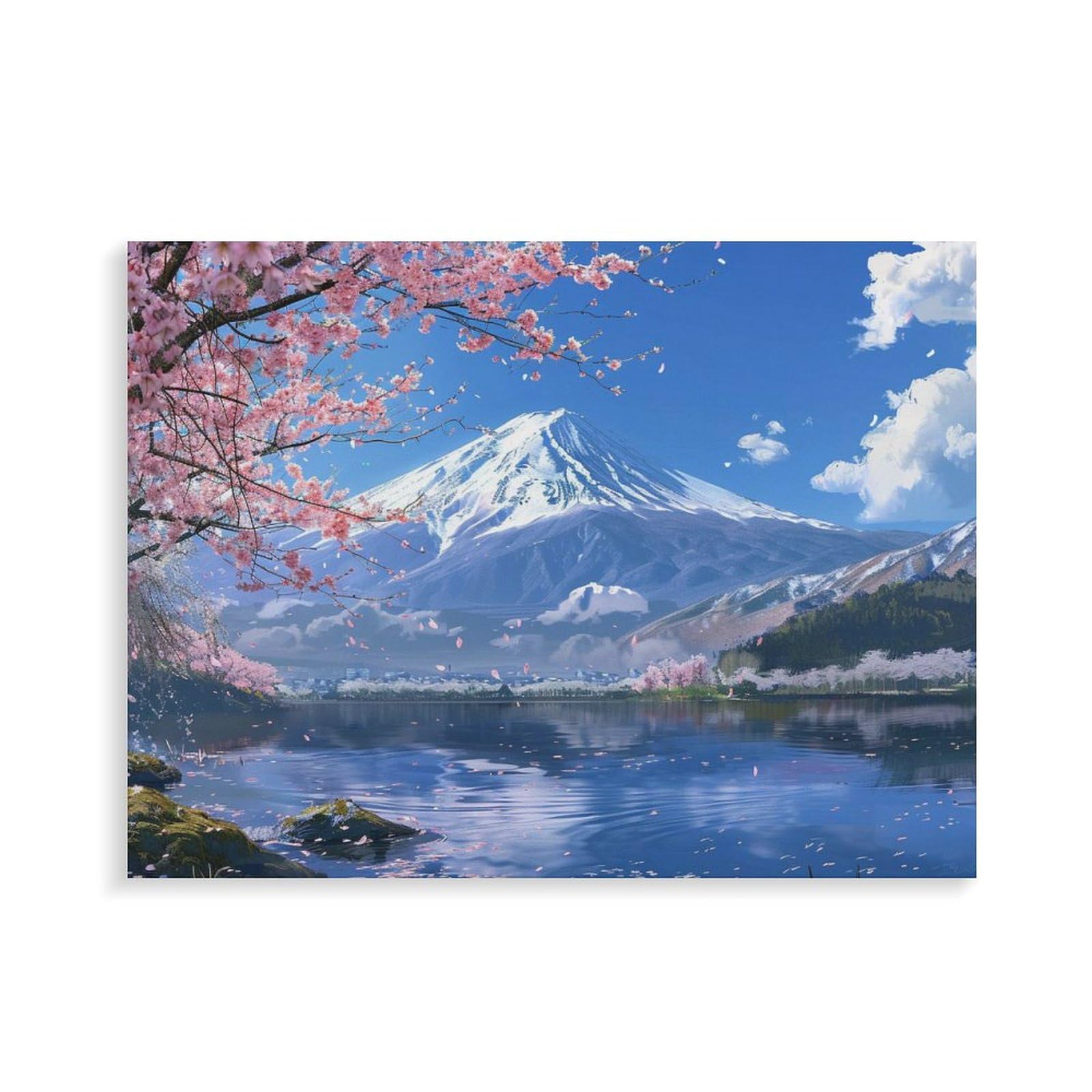 Amazon | 春の富士山の桜 数字キットによる絵画 数字油絵 美しい日本の