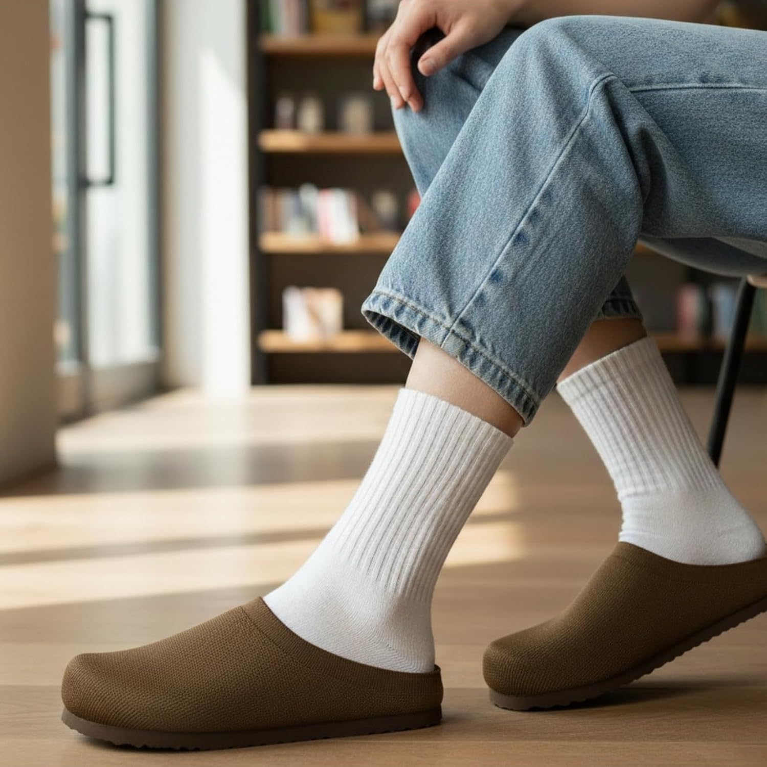 CUSHIONAIRE Women's Sils Knit Cork Footbed Clog with +Comfort - Image 2