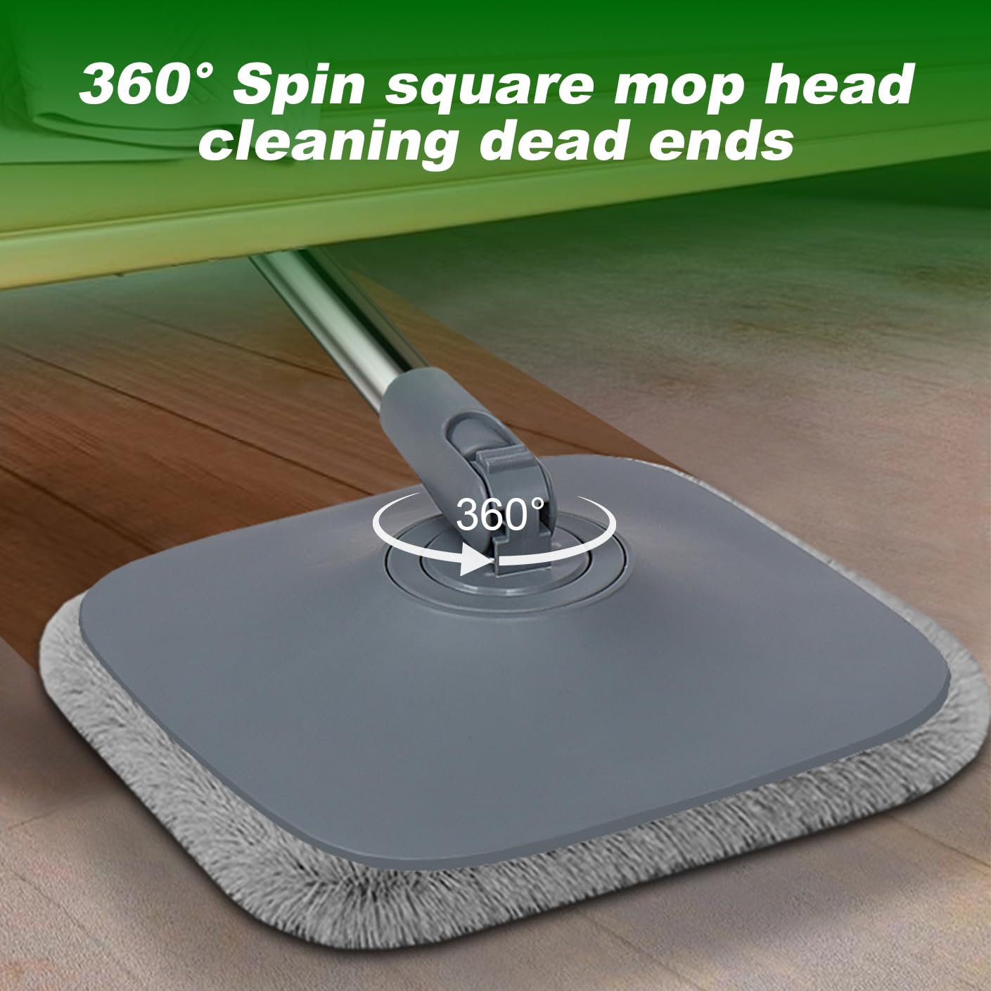 Sgizoku Set Mocio con Secchio, Mop Rotante a 360° con Strizzatoio, Funzione Lavaggio e Asciugatura, Separa Acqua Sporca e Pulita, Manico Telescopico con 4 Tamponi Riutilizzabili per Tutti