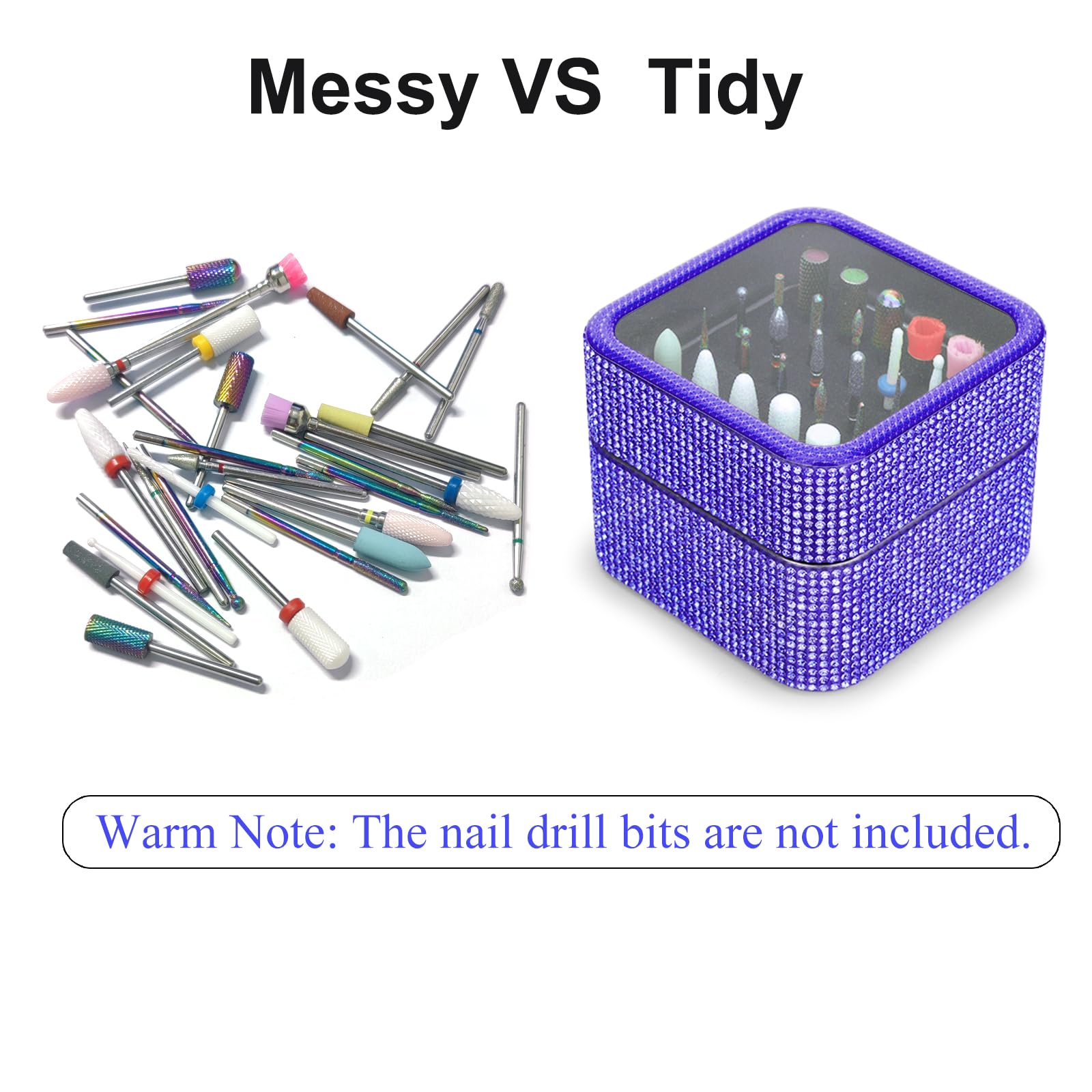 Ankey Nail Drill Bits Holder Case- 25 Holes Dustproof Rhinestone Nail Bits Box Efile Displayer Organizer Container for Manicure Tools - Image 4