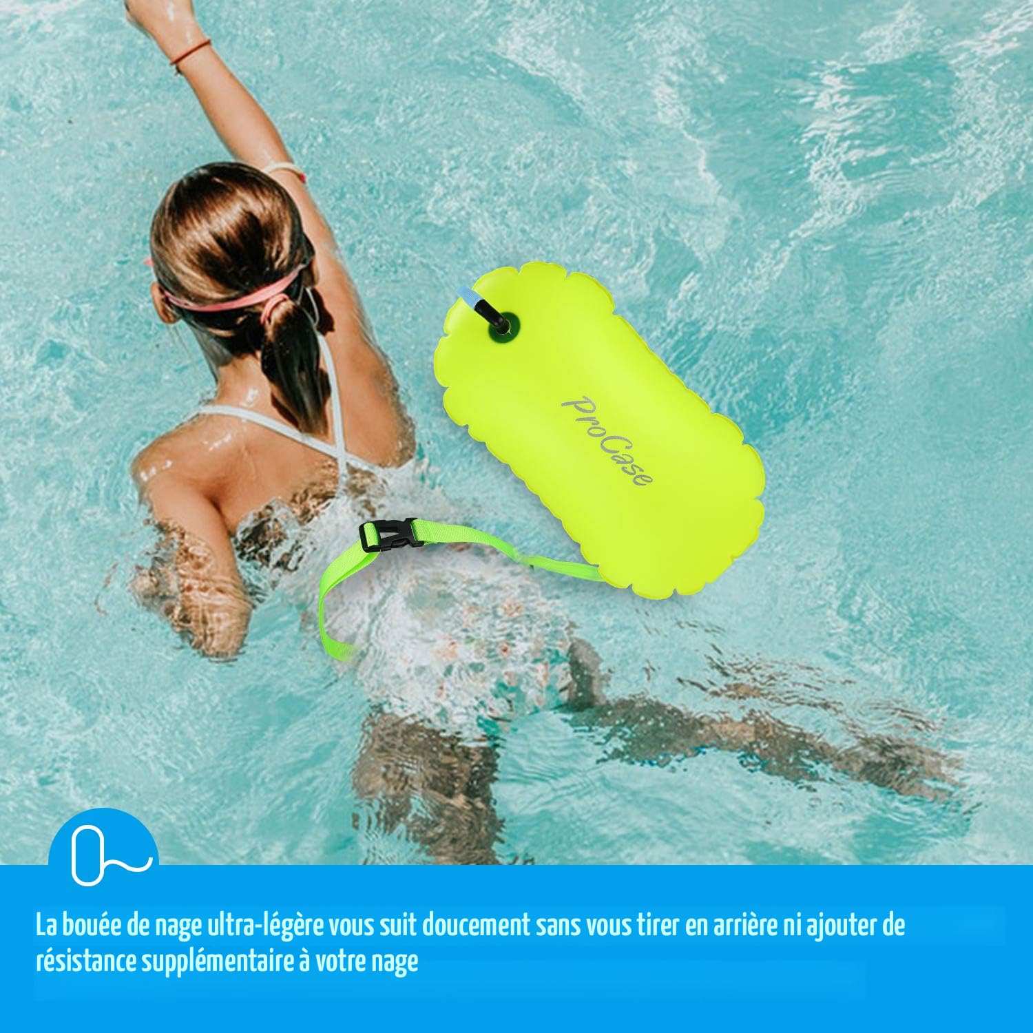 Bouée De Natation Sécurité 20L Ultra-Légère Orange – Flotteur Eau Libre Avec Ceinture Réglable & Pochette Étanche