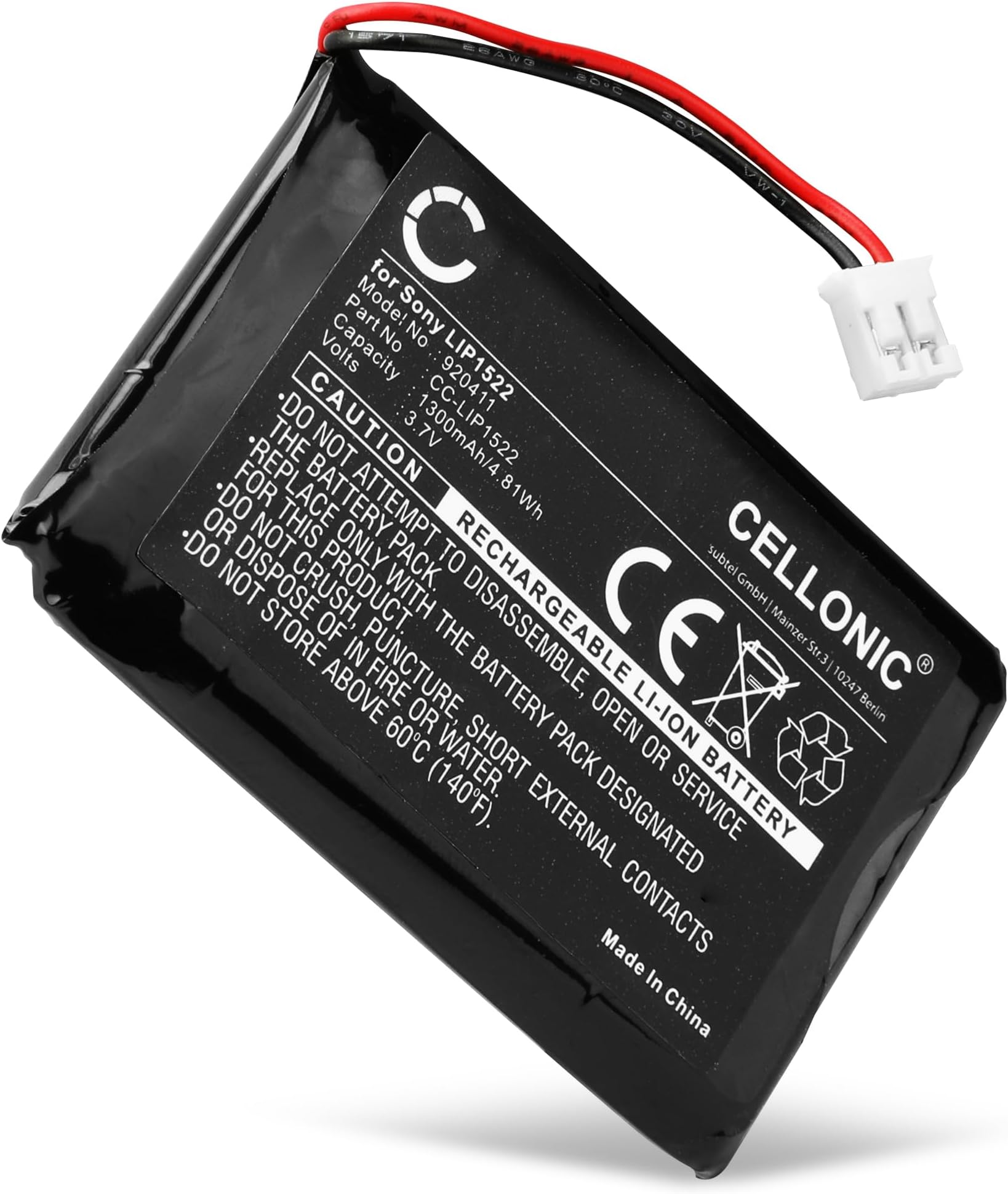 CELLONIC, Battery for Game console compatible with Sony Dualshock 4 V1, PlayStation 4 (3.7V, 1300mAh)