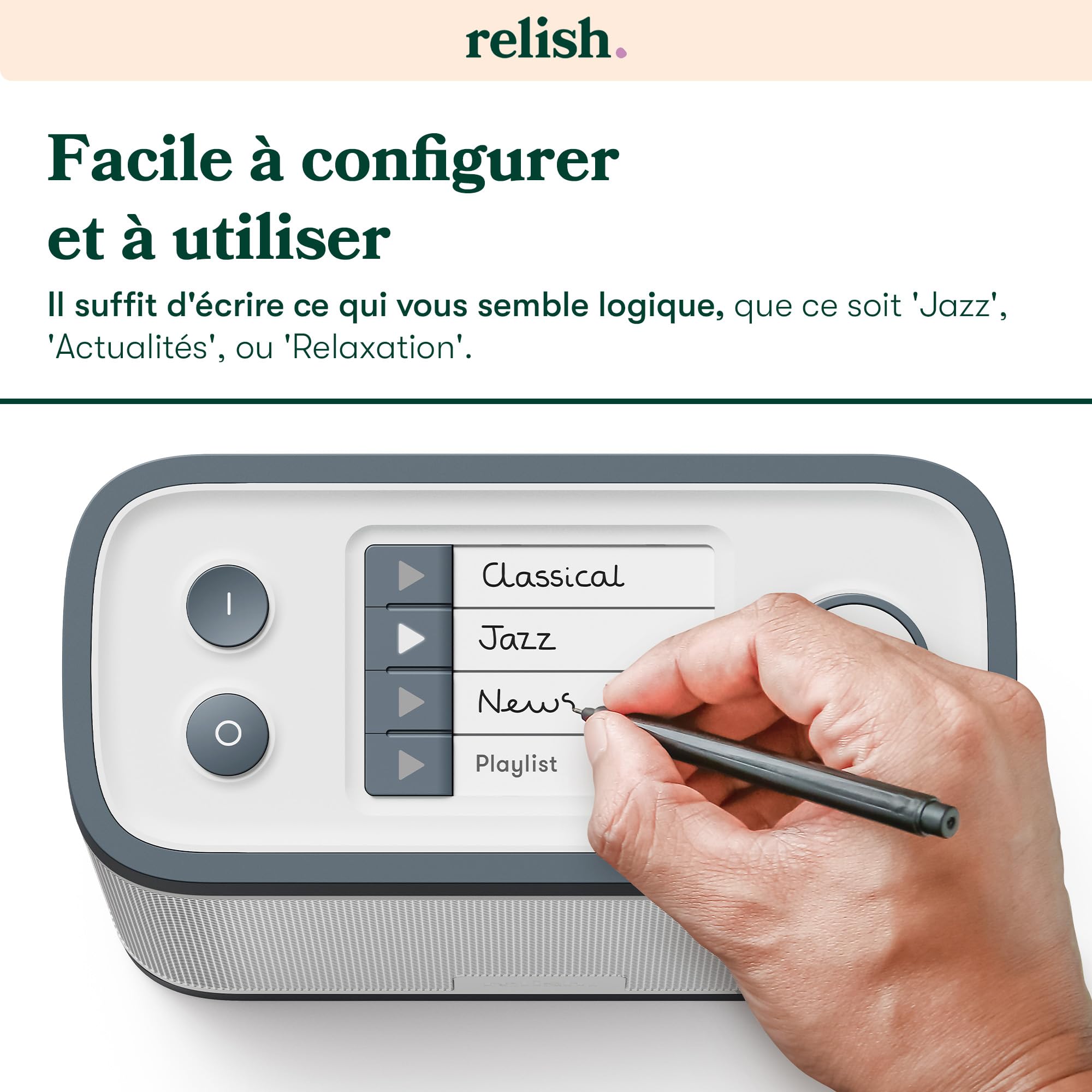 Radio Dab/FM et Lecteur de Musique Portable Simple pour Les Personnes âgées, Les Personnes souffrant de démence et d'Alzheimer ou malvoyantes - Grands Boutons, Design Simple, Facile à Utiliser
