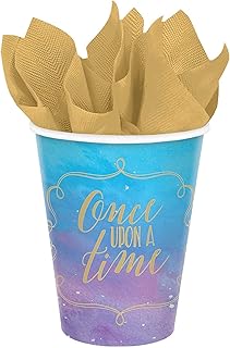 Disney Princess Design Paper Cups - 9 oz. | Blue & Purple | Pack of 8