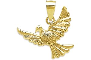 Gold Flying Dove Charm - 10 Karat Solid Gold