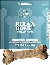 mammaly 5-in-1 Relaxation Chew Bone - Relax Bone+ 5 x Chew Items (12 cm) - Chew Stick Made of Cattle Skin with Chamomile & Lavender and Much More for Soothing - Chew Toy / Bone as Soothing Agent