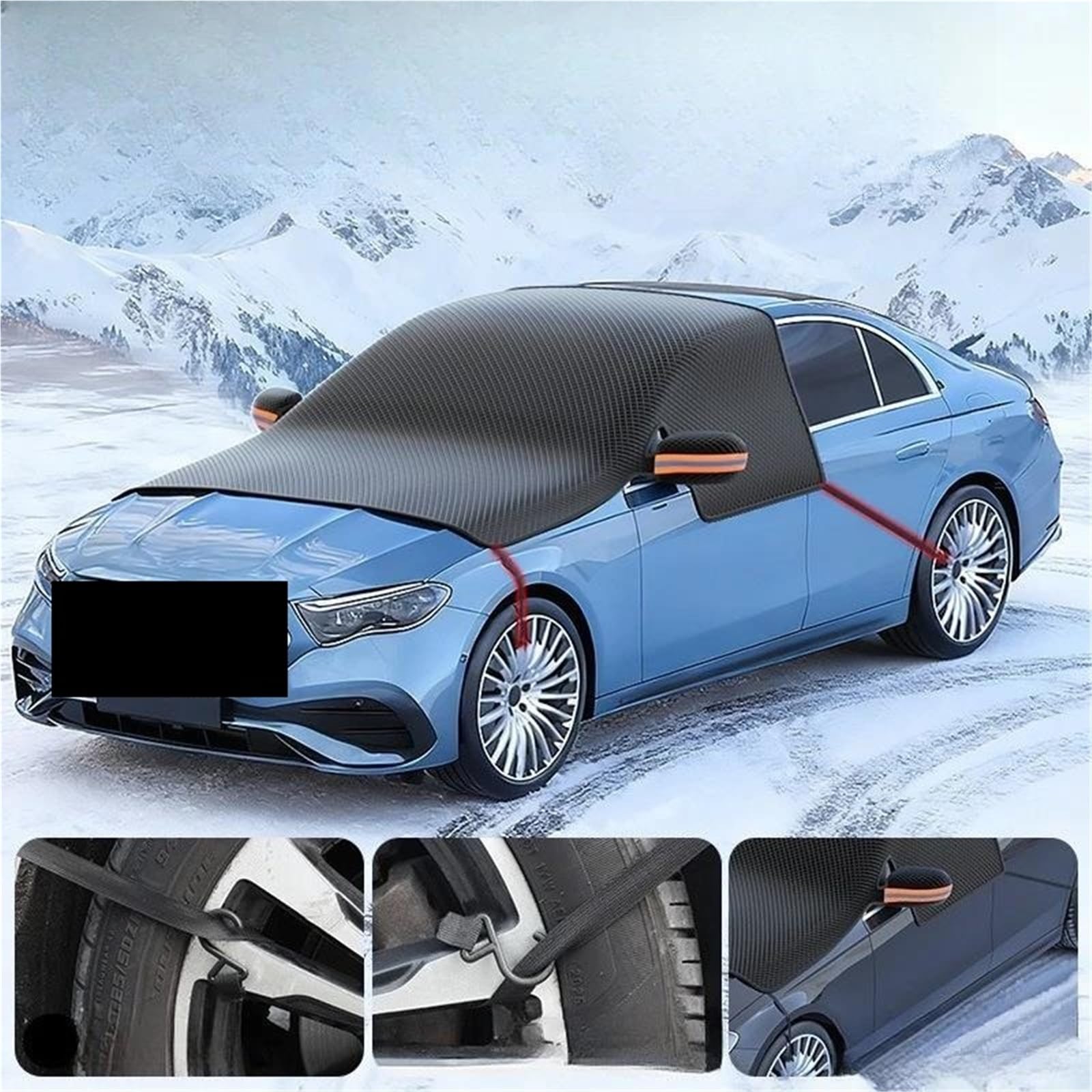 Paraneve per Auto Parabrezza Anteriore Parasole in Vetro Visiera Parasole Ispessita Magnetica Copertura Auto Telo Antighiaccio