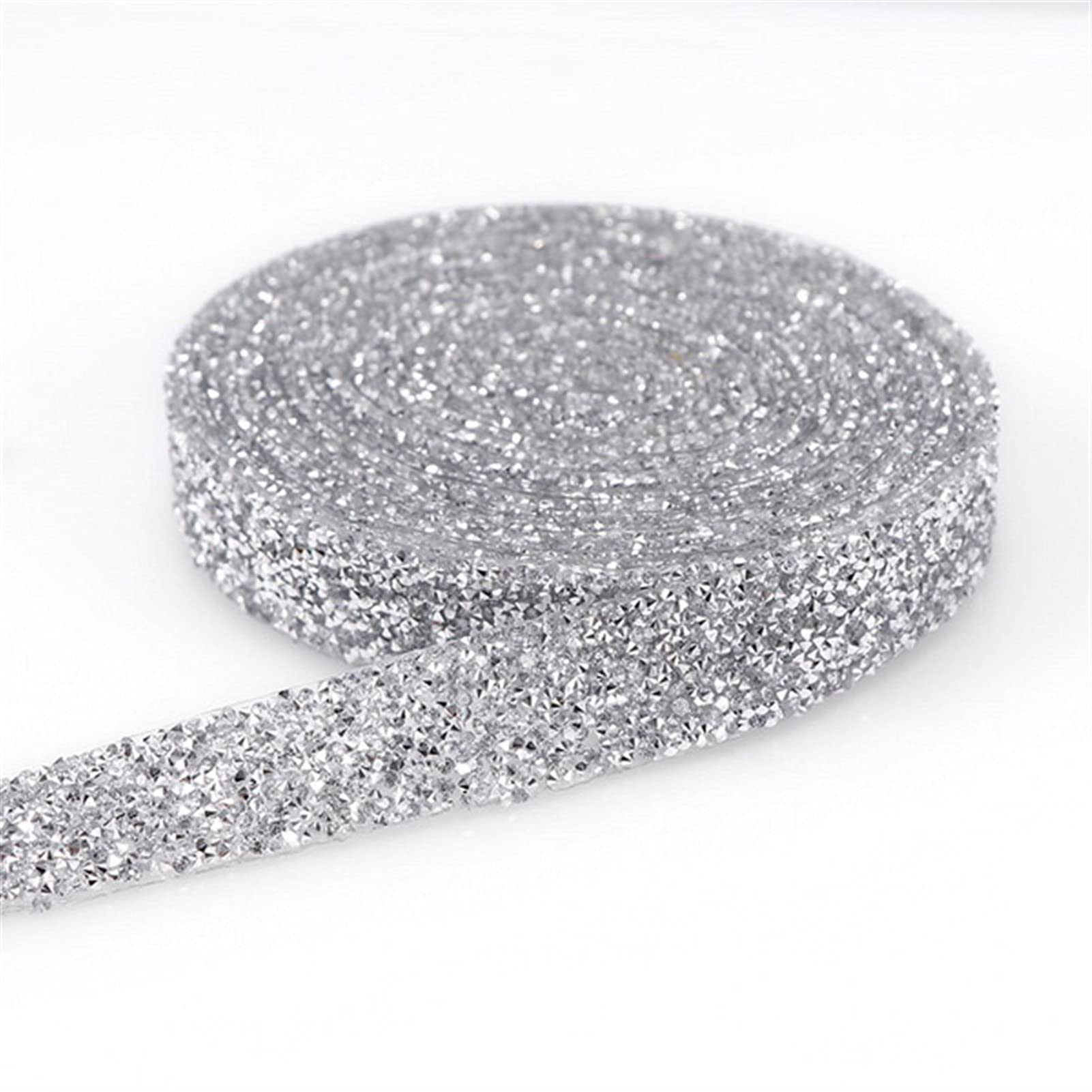 Yard Sewing Trim Crystal Motiv Fix Glänzendes Harz Strassbandapplikationen for Kleider Kleidung Schuhe 1/1.5/2/3cm (Color : White AB, Size : 1.5cm 1yard) (Transparent White 1.5cm 1yard)