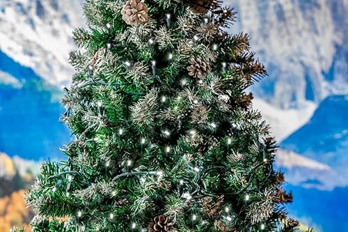 Miniatura 6 de Novelty Lights Juego de mini luces LED de Navidad de 50 luces, luces de cadena de luces de patio para iluminación al aire libre, blanco puro, cable