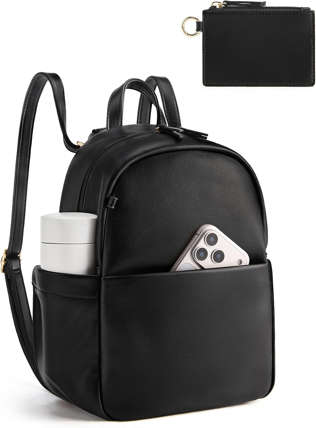 Missnine Vegan Leather Mini Backpack Purse for Women Vintage Convertible