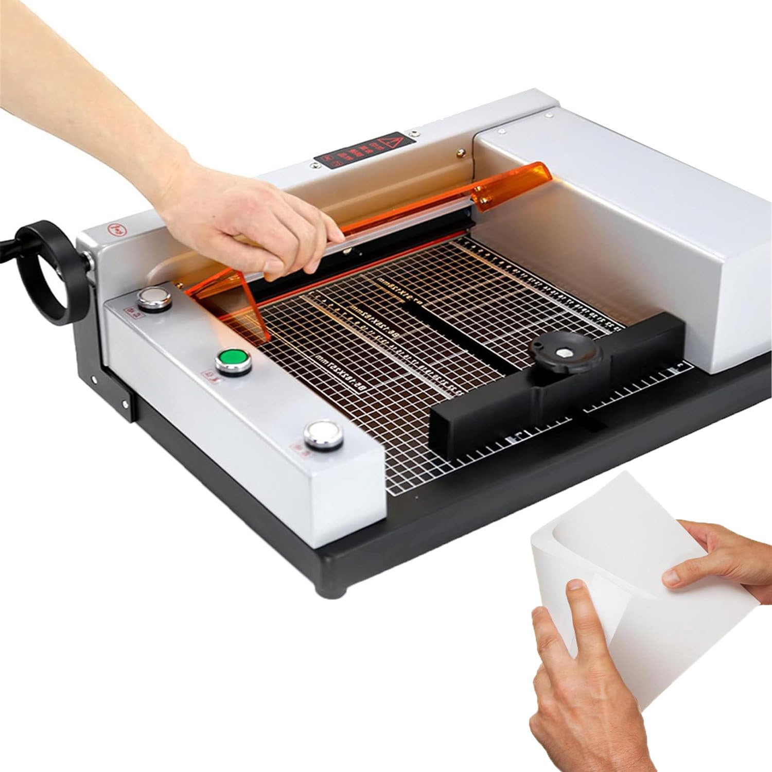 Taglierina per Carta A4, taglierina elettrica per Pelle, taglierina elettrica Automatica per Carta, taglierina da Tavolo per Carta Resistente, capacità 400 Fogli, per Ufficio/casa/Scuola