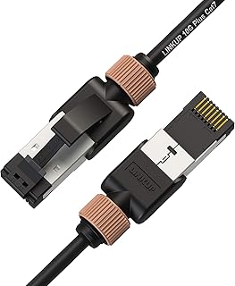LINKUP [Versiv認証] LAN ケーブル Cat7-0.6M 10ギガビット RJ45 コネクタ S/FTP 二重 シールド | イーサネット PS4 ルーター モデム インターネット | カテゴリー7 ネットワークケーブル | 超高速cable (将来の40G対応) | 30AWG ブラック