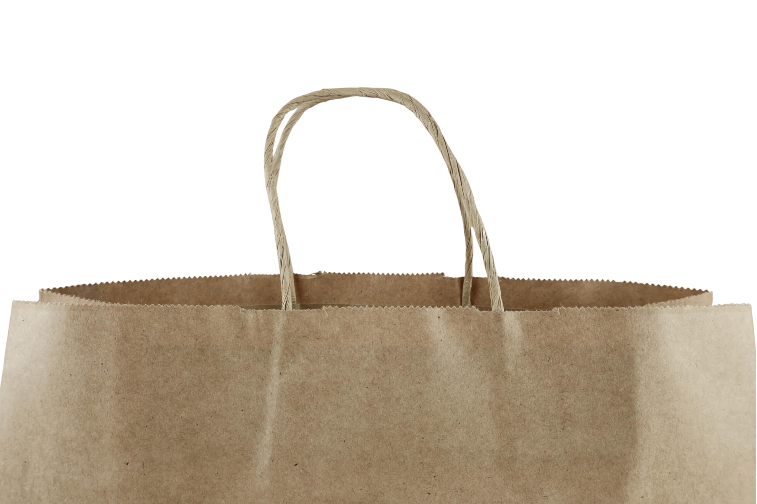 Lot de 500 Sacs Kraft Épais 32 x 11 x 27 cm – Papier Kraft Naturel avec Poignées Torsadées – Pour Commerces et Restauration
