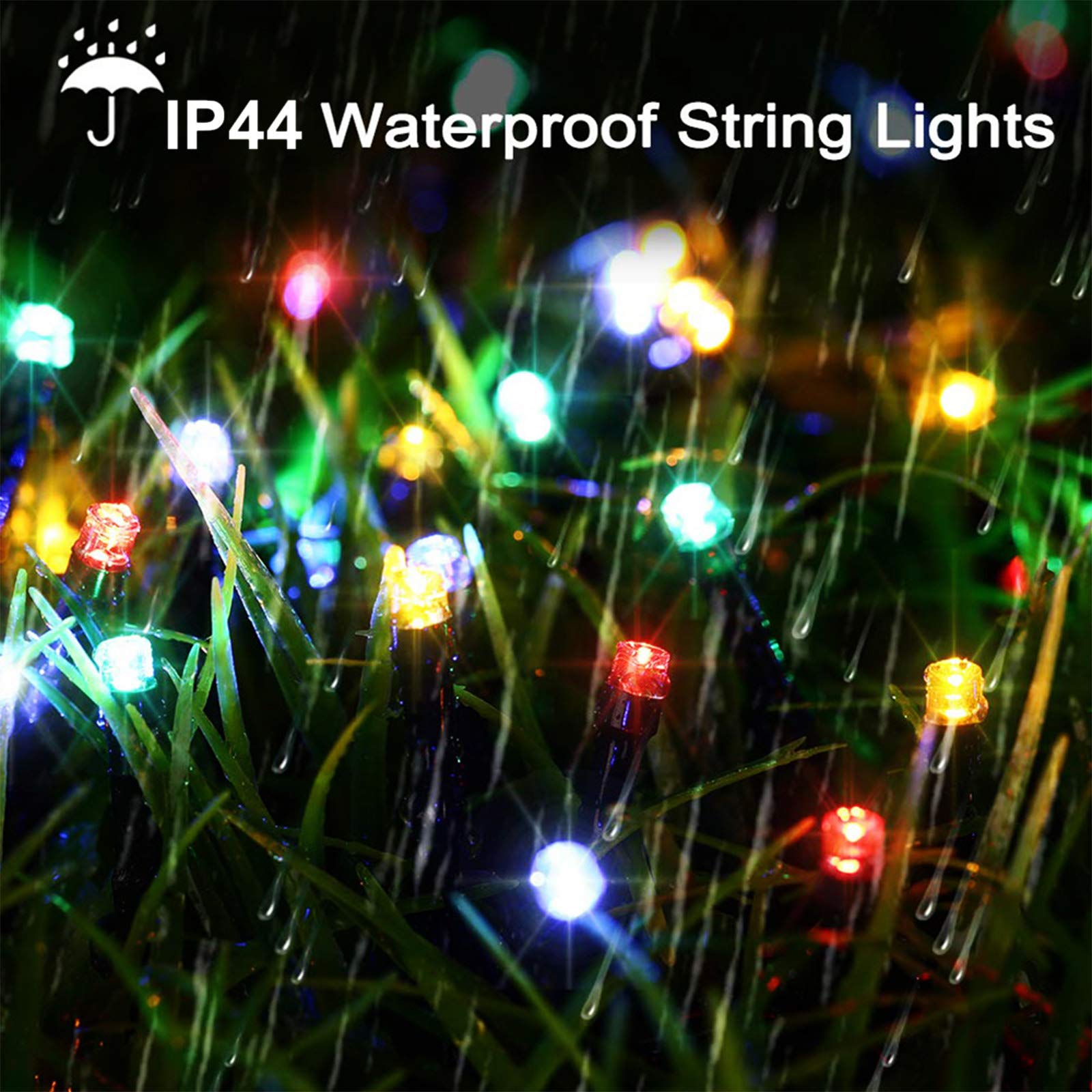 Lamker 5M 50 LED Solar String Lights Outdoor Waterproof 8 Modes Multicolour Fairy Light for Patio Garden Porch Yard Wall Fence Tree Christmas Wedding Party Festival Lighting Decorative - Image 2