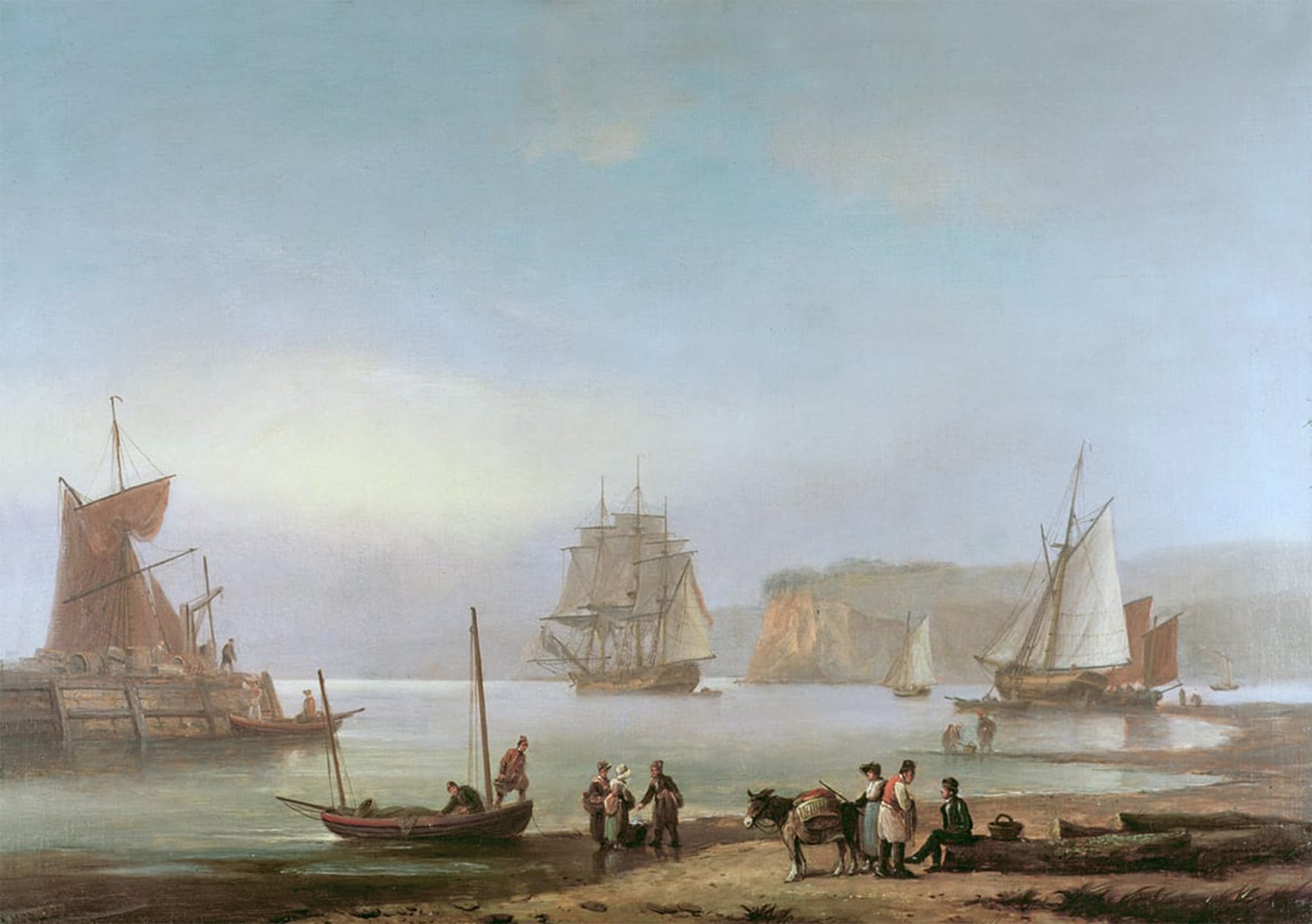ARTXLXXBN Famous Prints Artwork Pictures Poster Painting Art Shipping in an Estuary by Luny Artwork Landscape Pictures for Home Decor 60x90cm