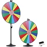 Smartxchoices 36" Spinning Prize Wheel, Casino Prize Wheels Height Adjustable Dual Use Tabletop or Floor Stand, 18 Slots Wheel Spinner Game with Dry Eraser & Marker, Trade Show Carnival Fortune