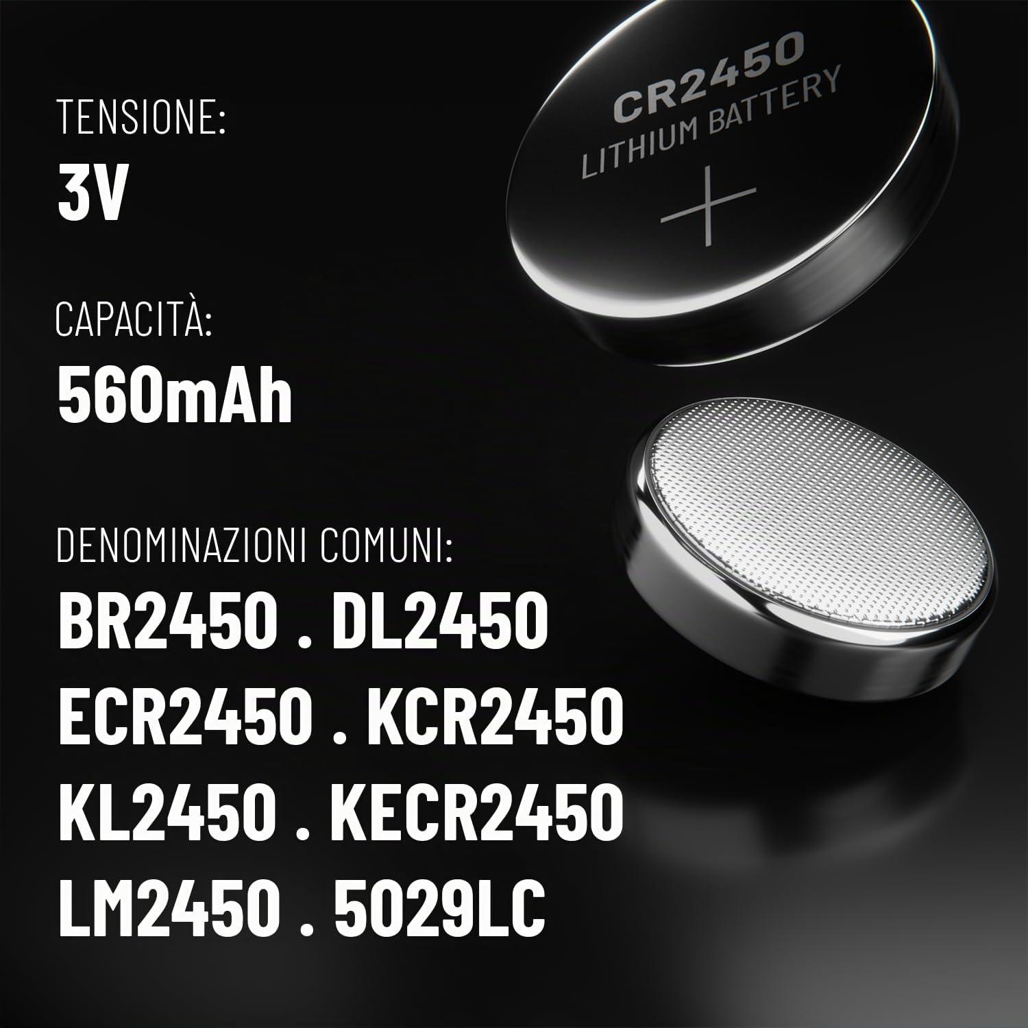 ABSINA 100x CR2450 3V Lithium Battery - Batterie CR2450 a prova di perdite e longevoli - CR 2450 Batteria 3V | Confezione da 100 - Batterie CR2450 a prova di perdite e longevoli - CR 2450 Batteria 3V