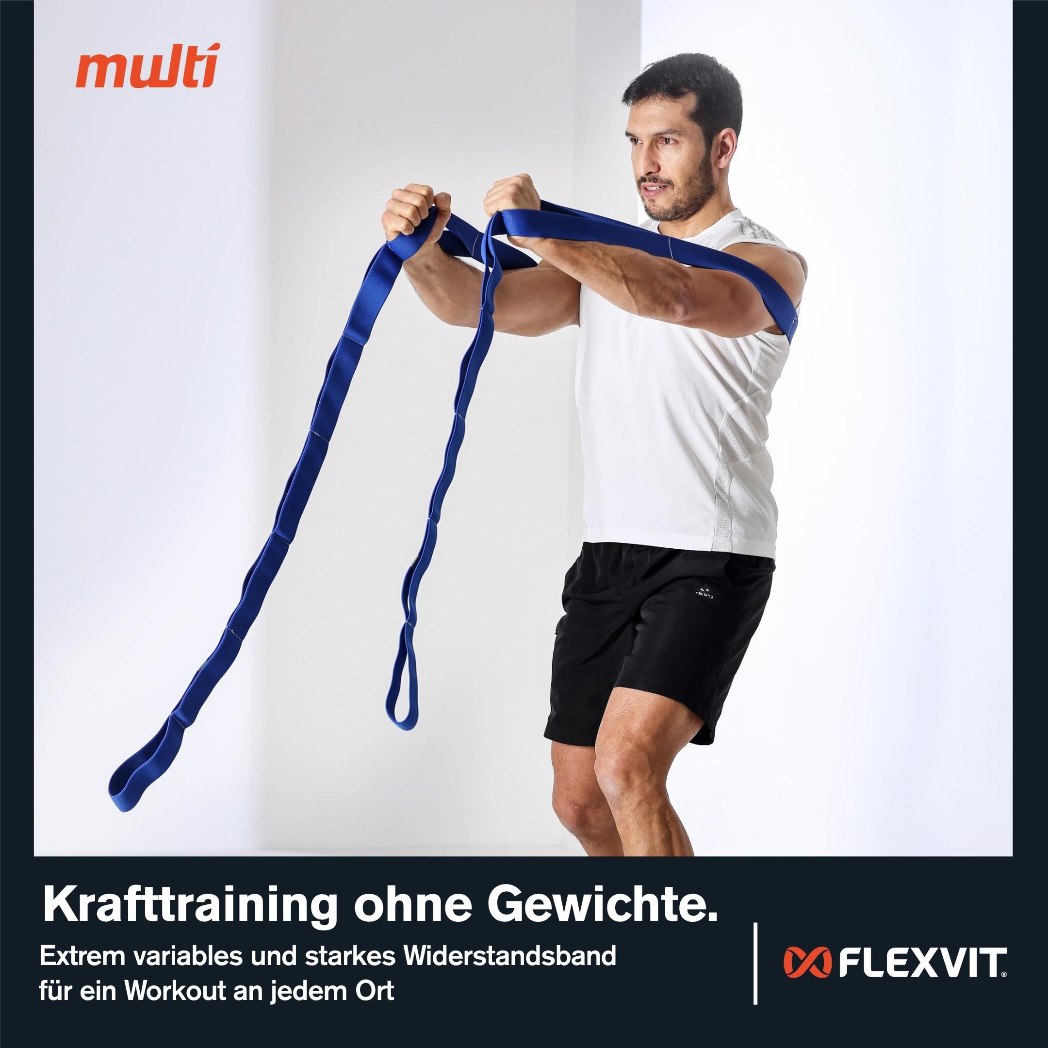 FLEXVIT Multi 4er Set final4 Fitnessbänder, Set für abwechslungsreiche Workouts und Krafttraining zuhause, Perfekt für Trainer, Familien oder Praxen