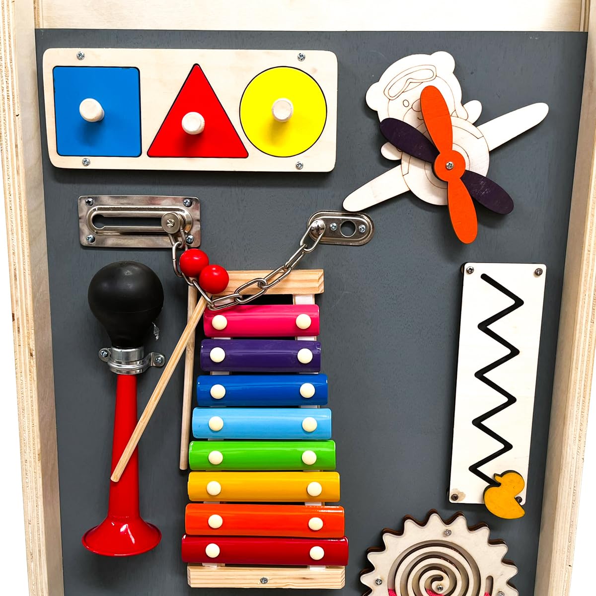 Torre de Aprendizaje Montessori 12 en 1 ATAA de Madera Natural | Camel – Altura regulable con tablero de actividades, desde 1 año