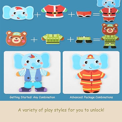 Miniatura 8 de Rompecabezas de madera con caja de rompecabezas de conejo, rompecabezas de vestir en una caja de almacenamiento para niños pequeños de 3 a 6 años