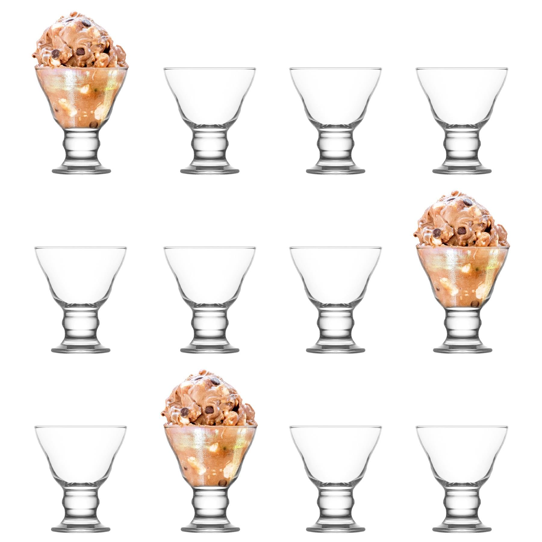 Lav Transparent 12X 255Ml Orion Glass Ice Cream Bowls - Small Mini Kitchen Fruit Salad Sundae Trifle Dessert Cocktail Pudding Serving Cup Dishes Set