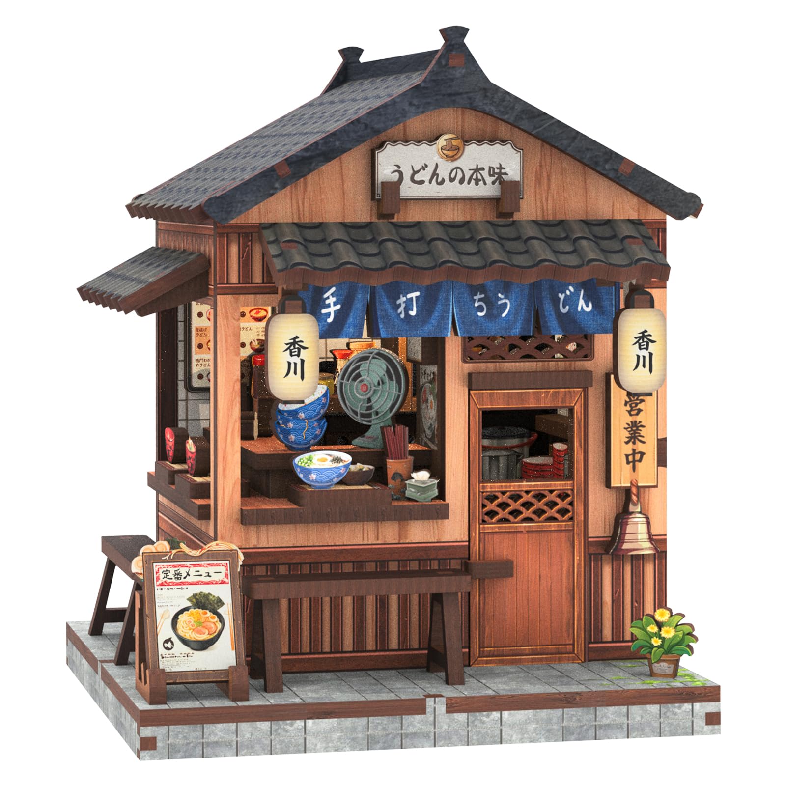 Mini Book Nook Kit for Beginner, 3D Wooden Puzzle, DIY Miniature Dollhouses Kit, Japanese Bookshelf Home Decor, Creative Gift for Adults&Teens, 103Pieces