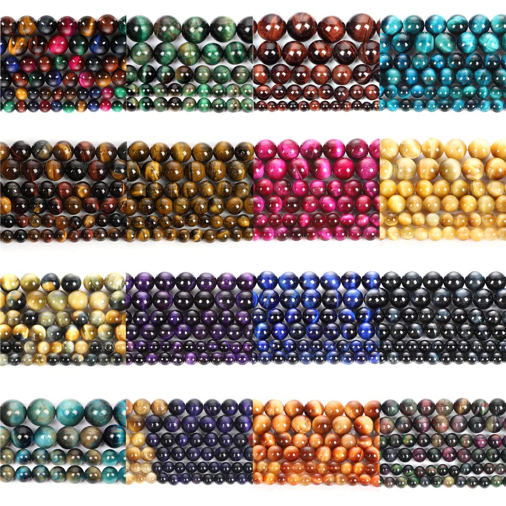Perles en pierre naturelle, agate œil de tigre colorée, perles rondes à facettes, pour la fabrication de bijoux, bracelets, 8 mm, 44 à 46 pièces