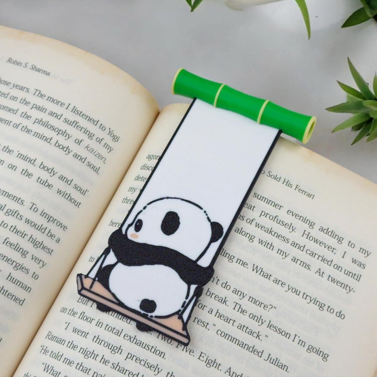 HOBIGO Swing Panda Bookmark | Cute Plastic Bookmark for Books, Study & Gifting