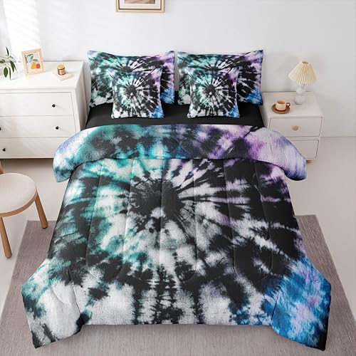 Miniatura 19 de Erosebridal Juego de edredón de 7 piezas con notas musicales de tamaño King, diseño de música giratoria retro, sábanas y fundas de almohada, estilo