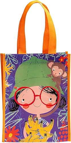 Loveinside Bolsas de regalo medianas recicladas con asas, bolsa de regalo reutilizable para fiestas de cumpleaños para niños, bolsa de compras – 8 x