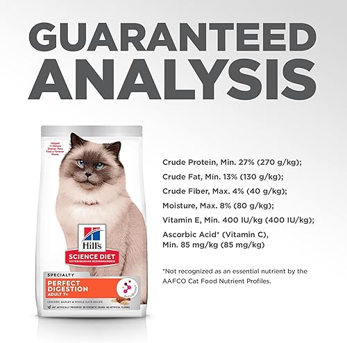 Miniatura 11 de Hill's Science Diet Perfect Digestion, adultos mayores de 7 años, soporte digestivo, alimento seco para gatos, pollo, cebada y avena entera, bolsa