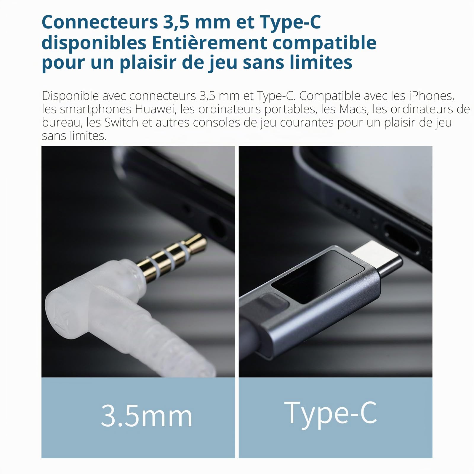 KZA COUSTICS KZ Duet Écouteurs intra-auriculaires - Double pilote dynamique - Écouteurs de jeu - Basses HiFi - Microphone antibruit - Câble argenté - Pour PC, console, appareils mobiles