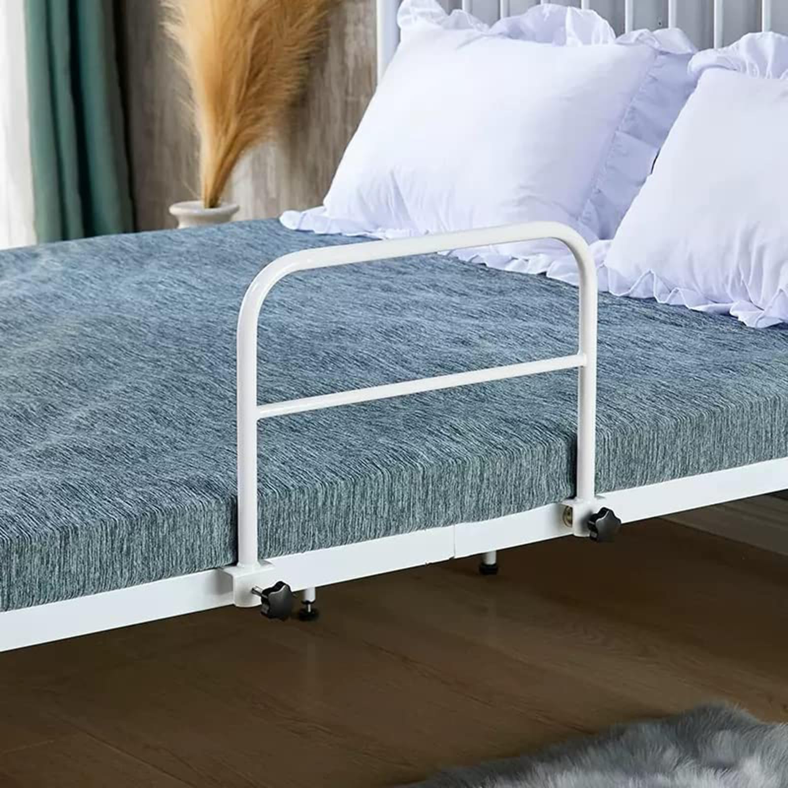 Barandilla de cama ajustable para adultos mayores, barandillas de seguridad para camas médicas con clip, barra de apoyo para prevención de caídas junto a la cama, barandilla auxiliar para cama, para