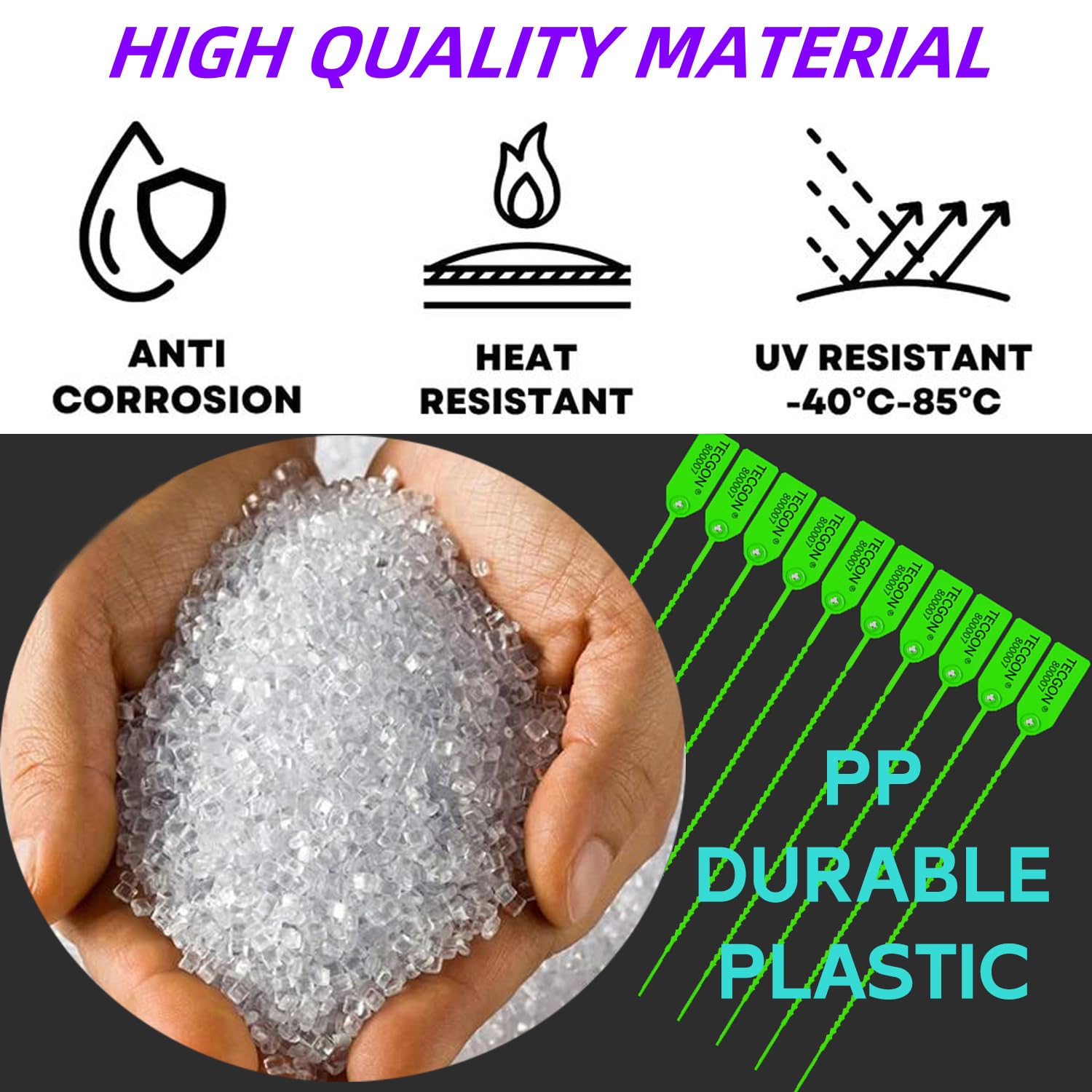 Confezione da 1000 etichette in plastica per estintore, etichette di sicurezza numerate di sicurezza, etichette di sicurezza, usa e getta, autobloccanti, lunghezza 25 cm