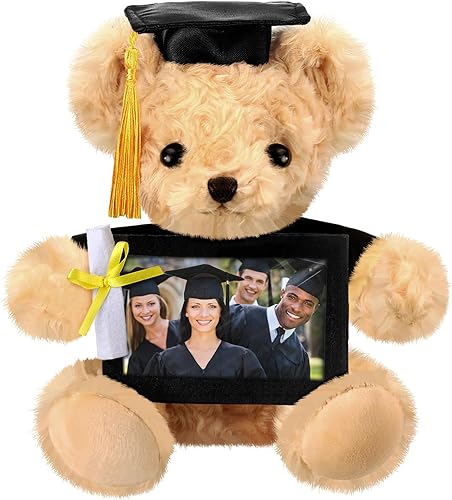 Sotiff Oso de peluche de graduación con marco de fotos, oso de peluche de 10 pulgadas para escuela secundaria, universidad, regalos de graduación de