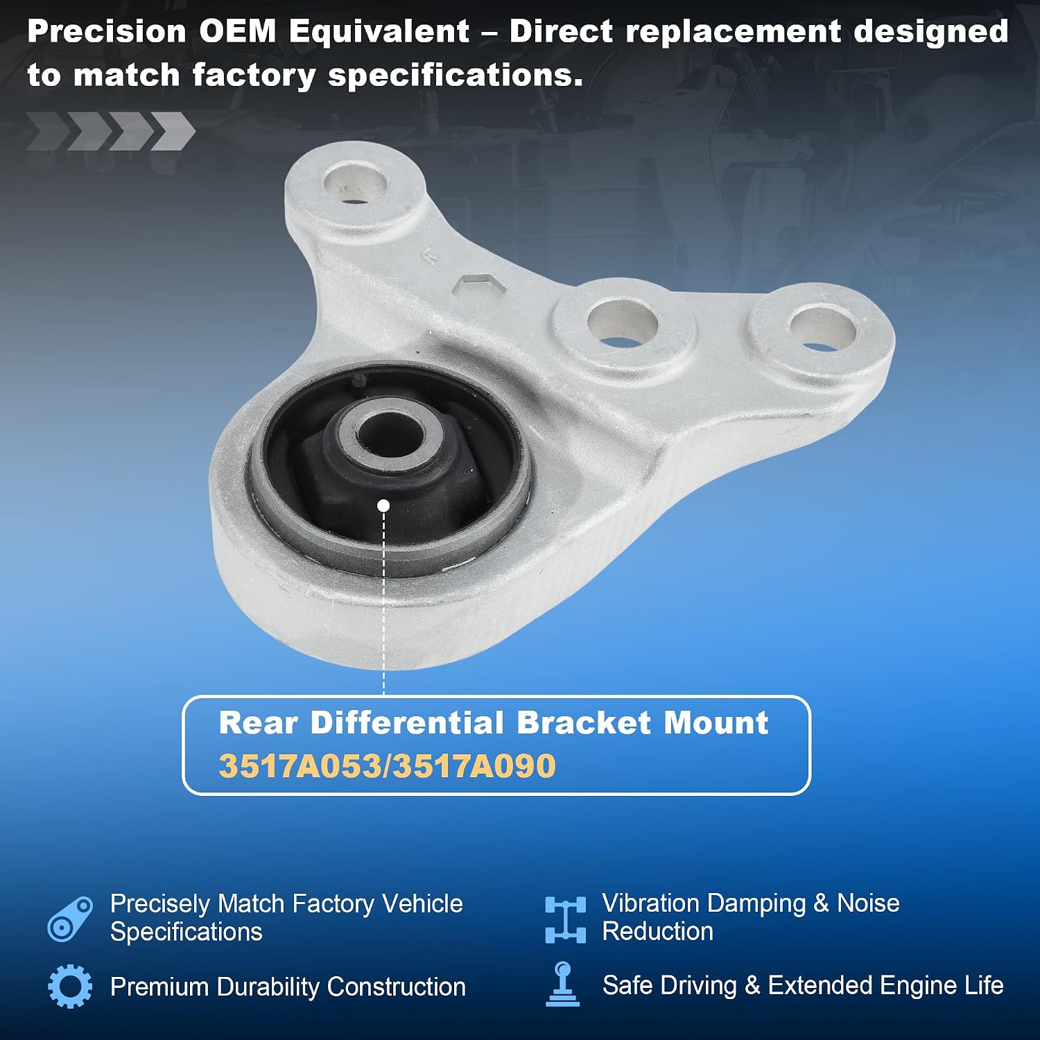 Rear Differential Bracket Mounting Mount for Mitsubishi Outlander PHEV 2.0L 2.4L 2013-2021 Replace No.3517A053/3517A090