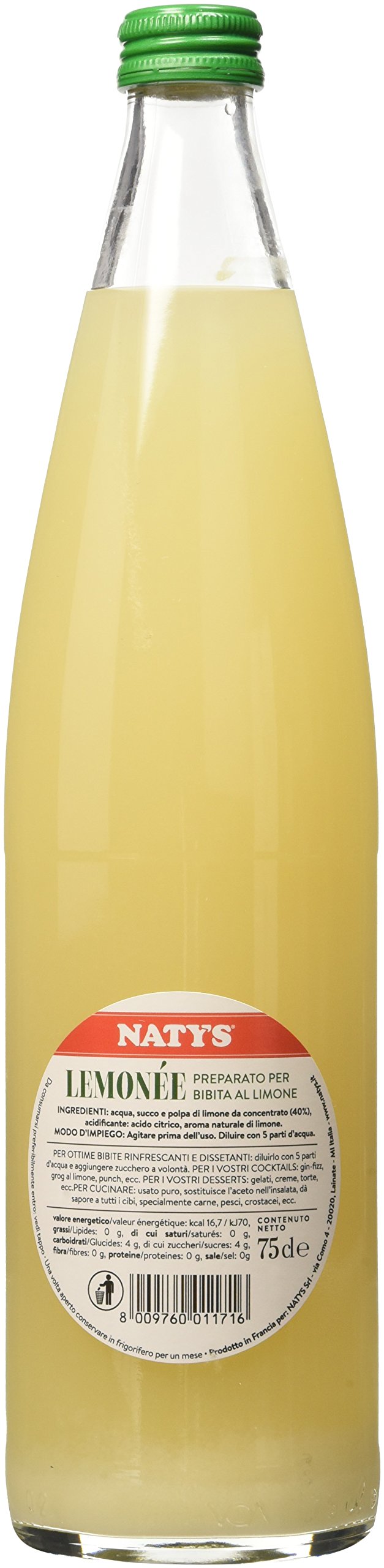 Naty's Lemonée Succo e Polpa di Limone - Pacco da 6 x 750 ml