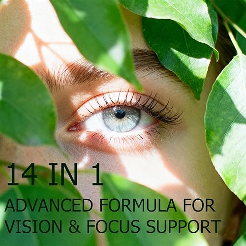 Miniatura 7 de 14-in-1 Advanced Eye Vitamin Supplement with Lutein, Zeaxanthin, Bilberry Extract & Zinc for Adults - Supports Vision, Macula & Blue Light