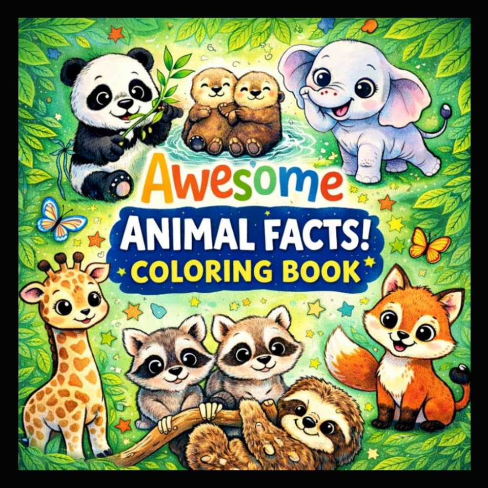 Awesome Animal Facts Coloring Book