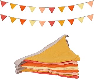 sourcing map Banderines de tela de 8.5 pies para colgar, color naranja y amarillo para Navidad, despedida de soltera, fiesta, aniversario, boda, festivales, decoración, 10 unidades