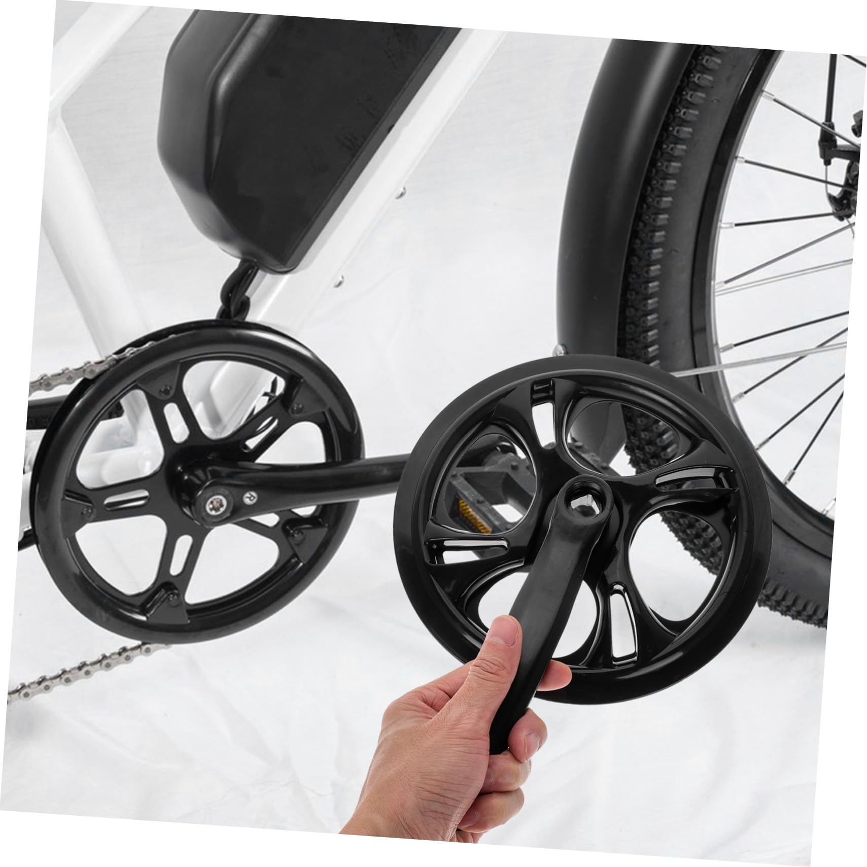 Mikinona Guarnitura velocità Singola Nera in Ferro, Set 1 per Bici | Design Antiscivolo Catena, Struttura Leggera e Richiudibile, per Uscite Outdoor e Gite Tranquille