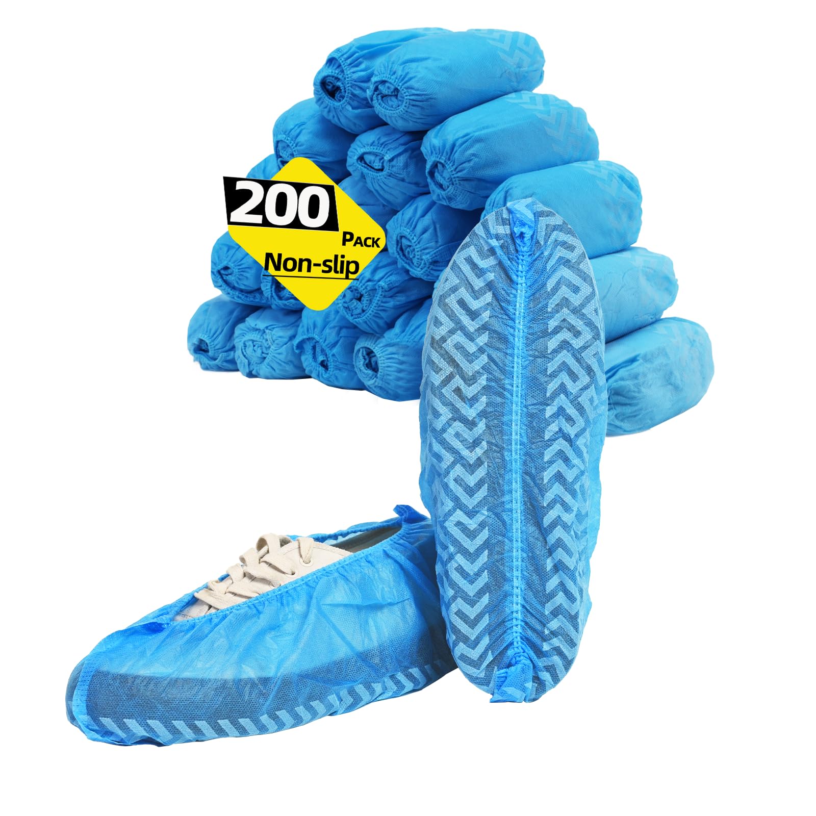 200 Packs Shoe Covers Disposable Non Slip, Durable Shoe Cover Booties Covers (Large Size, Fit most of People)